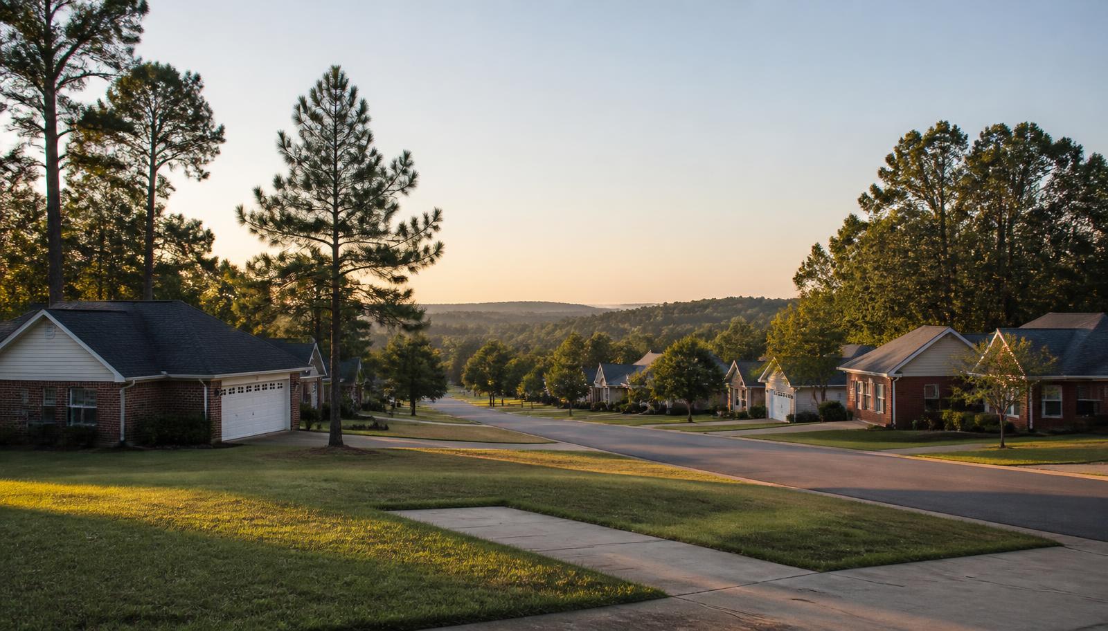 Residential street in Conway, AR
