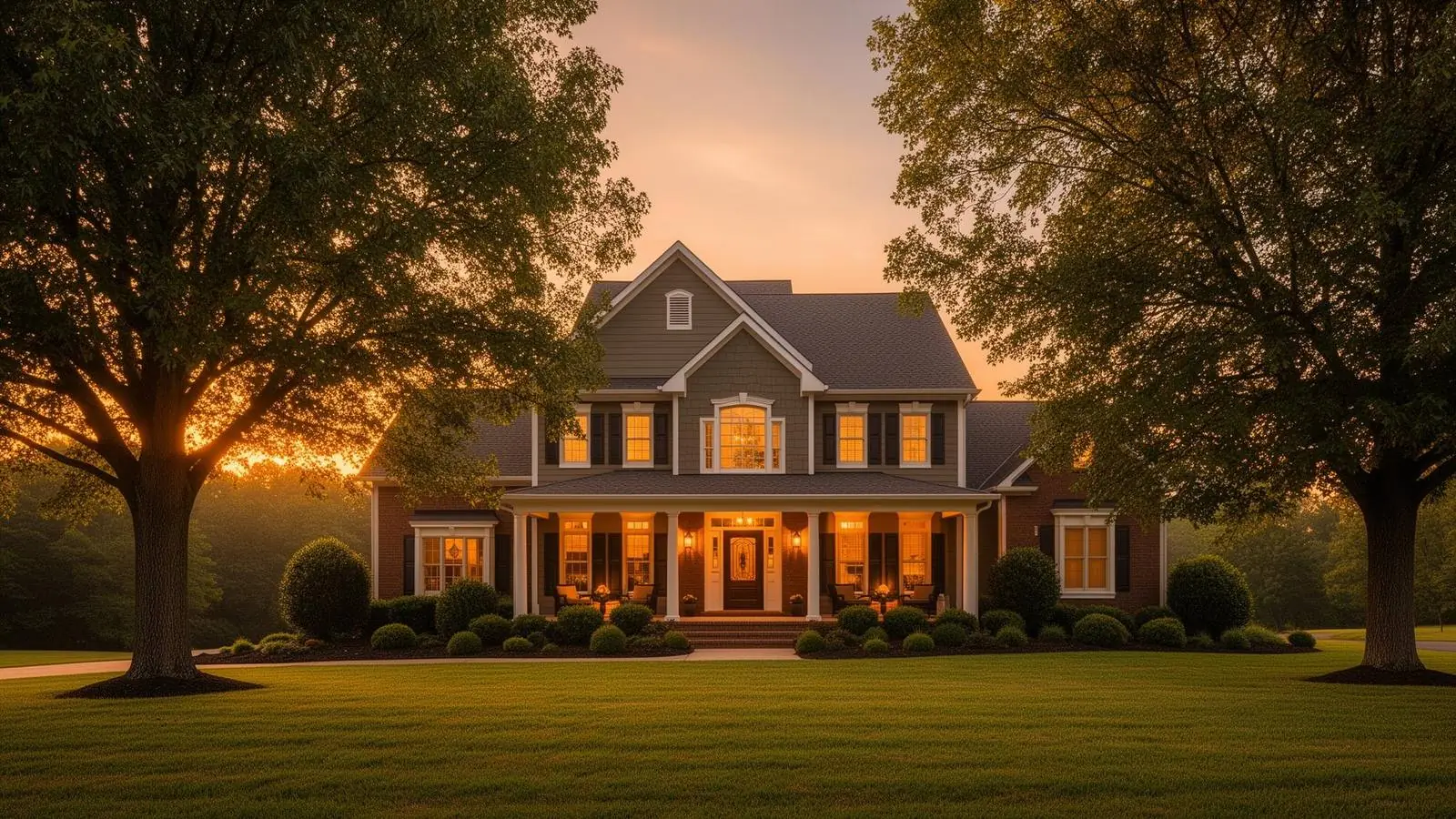 Welcoming Tennessee home at golden hour