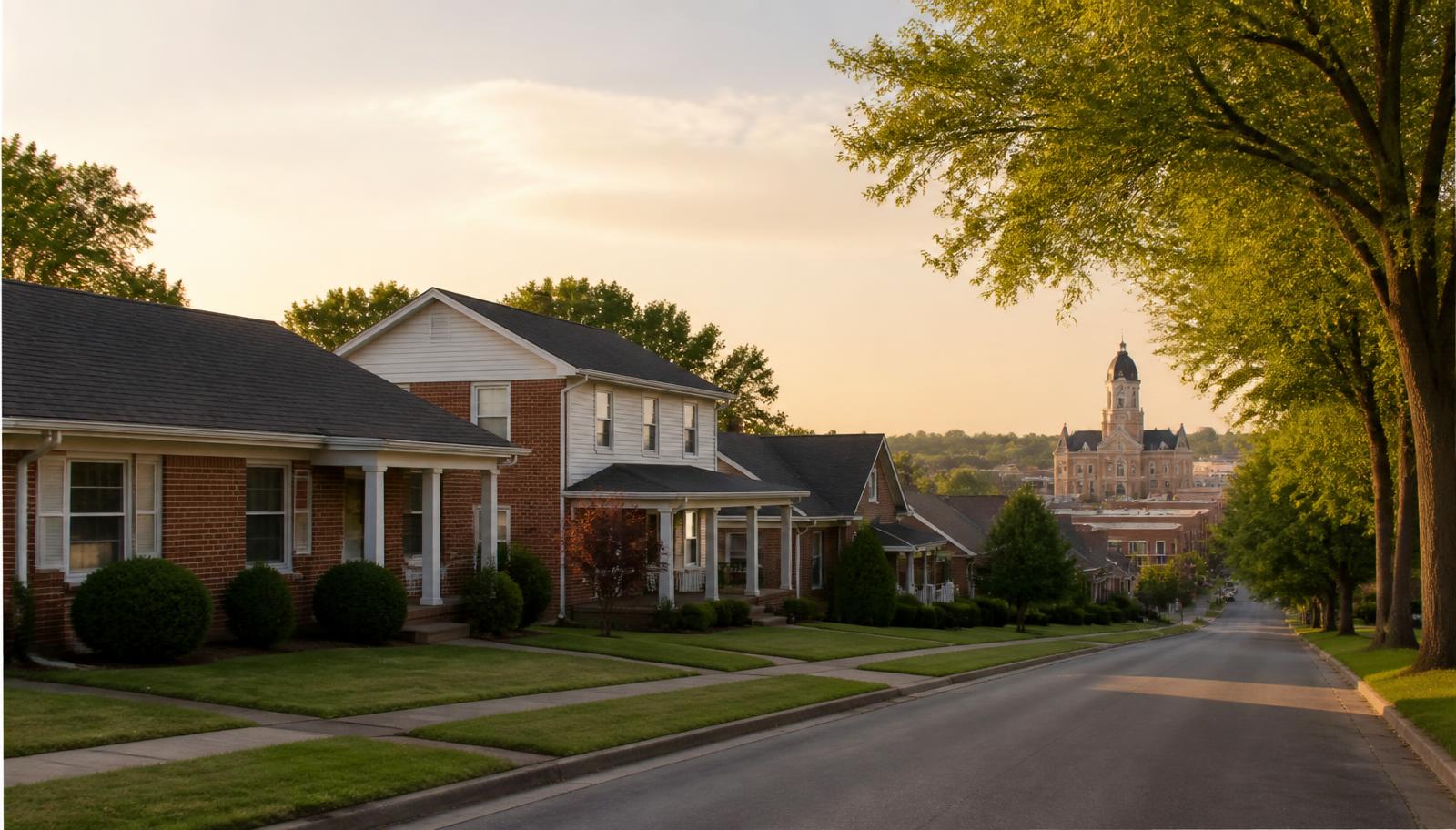 Residential street in Murfreesboro, TN